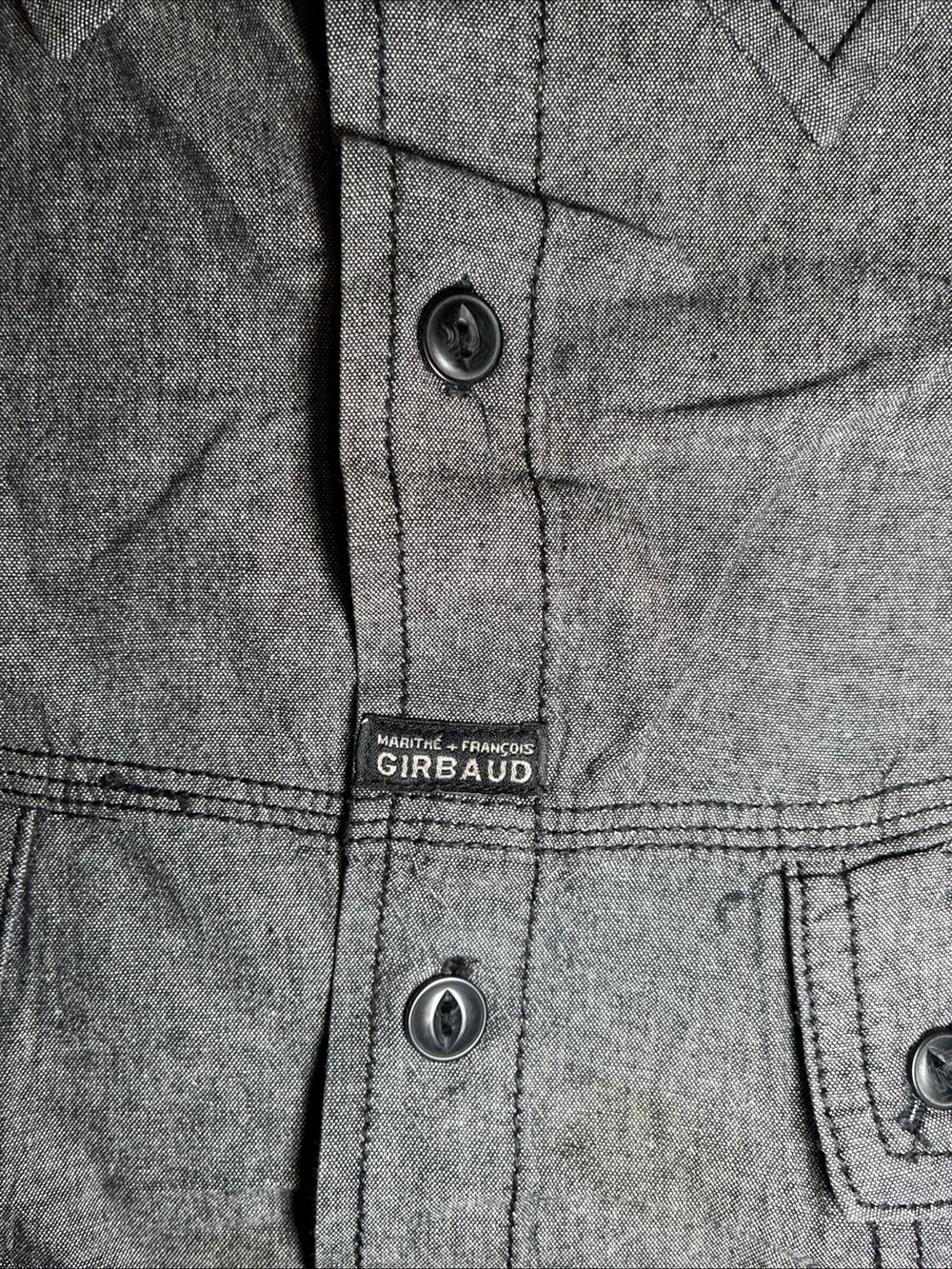 Marithe Francois Girbaud Shirt Mens 4XL Gray Long Sleeve Button Up - Picture 2 of 5